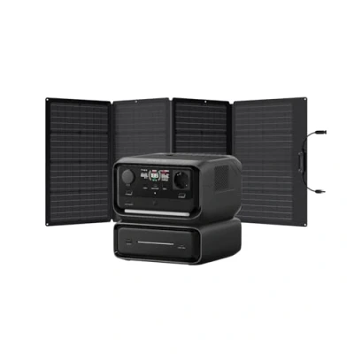 Imagen de ECOFLOW RIVER 3 Max Estación de energía portátil y panel solar 160 W, batería LFP 572 Wh, salida hasta 1200 conexión inalámbrica, generador para exteriores, camping, RV