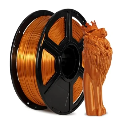 Imagen de FLASHFORGE filamento de impresora 3D seda 1,75 mm, bobina 1 kg, precisión dimensional +/ 0,02 mm para FDM, textura y brillo ultra alto (cobre)