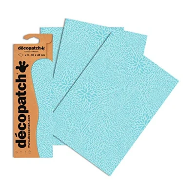 Imagen de Décopatch 701 Papel decorativo (395 x 298 mm, 3 unidades), color azul claro