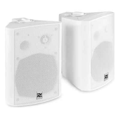 Imagen de Power Dynamics DS65MW Altavoces Bluetooth de 2 vías 125 vatios, Blanco, 6,5&quot;, se suministran en Pares con Soporte Montaje, Uso Interior o Exterior, Activo/pasivo, Enchufe Auxiliar 3,5 mm
