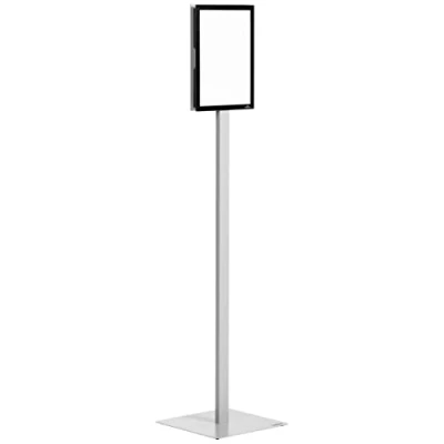 Imagen de Durable 501257 Atril informativo info STAND BASIC A4 giratorio, legible por las dos caras, con marcos magnéticos negros, gris