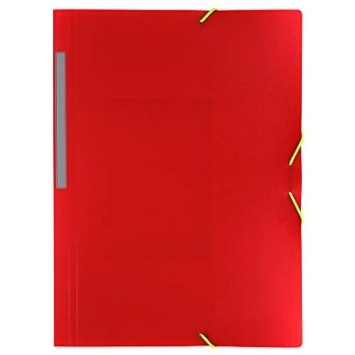 Imagen de Grafoplás 04801251－Carpeta Folio Roja, de Polipropileno, con gomas 3 solapas