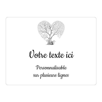 Imagen de Placa grabada funeraria, diseño de árbol cosa, autoadhesiva, 20 x 15 cm, personalizada, 1 a 3 líneas, color blanco