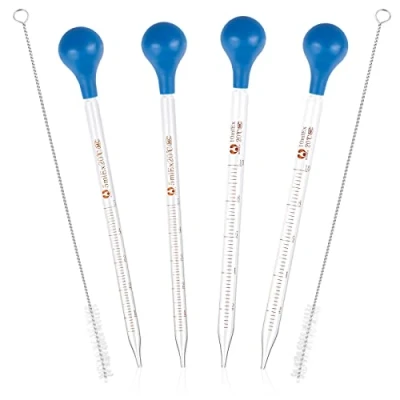 Imagen de LXQ Pipeta de Vidrio 10ml 5ml Medición 4 Piezas para Niños Tubo Ensayo la Facultad Medicina Laboratorio Cepillo, Transparente