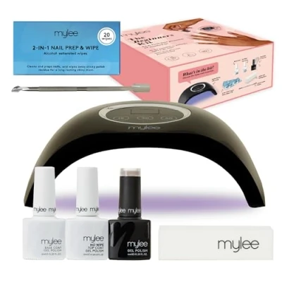 Imagen de Mylee Kit De Esmalte Uñas En Gel Semipermanente Para Principiantes Set Profesional El Cuidado Las Casa Incluye Lámpara LED, Gel, Capa Base, Superior Y Accesorios