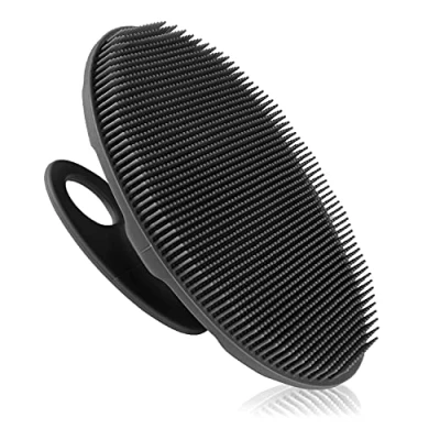 Imagen de Cepillo de limpieza ducha mano silicona suave, exfoliante suave y masaje para todo tipo piel (negro)