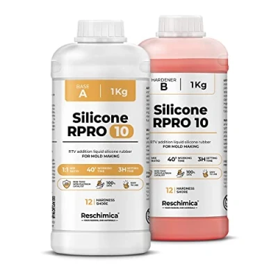 Imagen de Silicona para moldes 1:1 R Pro 10, Líquida la Fabricación de Silicona, No Tóxica Y Rápida, Caucho Resina,Silicona Hacer (2 kg)