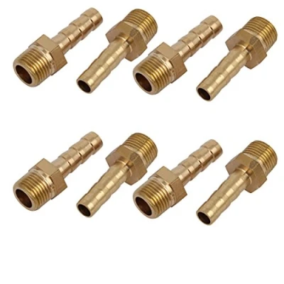 Imagen de sourcing map Conector de enchufe adaptador rosca macho 1/8 BSP Manguera 6mm tubo 8pcs