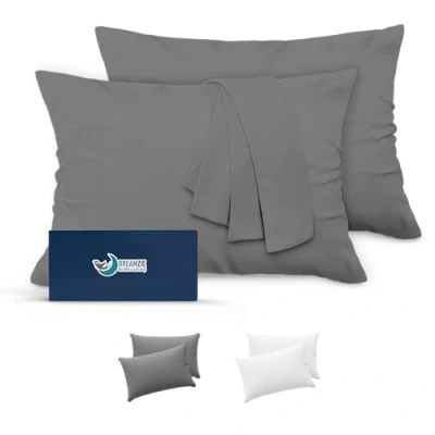 Imagen de Dreamzie Fundas de Almohada (Juego 2) para Las Almohadas 30 x 50 cm, Gris Antracita, Microfibra (100% Poliéster) Cojines Calidad con una Suavidad Incomparable