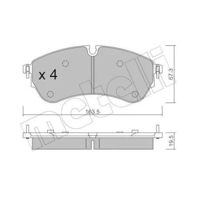 Imagen de METELLI 22 1173 1 Juego de pastillas freno preparado para indicador desgaste VOLKSWAGEN: MULTIVAN T7