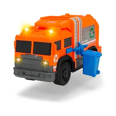 Imagen de Dickie Toys Camión de Reciclaje con Luz y Sonido, Contenedor Móvil, Pilas Incluidas, Apto para Niños Niñas a Partir 3 Años Edad, 30 cm, Color Naranja