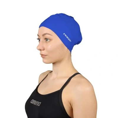 Imagen de DRUNA Gorro de Natación Silicona para Cabellos Largos, Silicone Cap, Piscina, Swimming Cap (Azul)