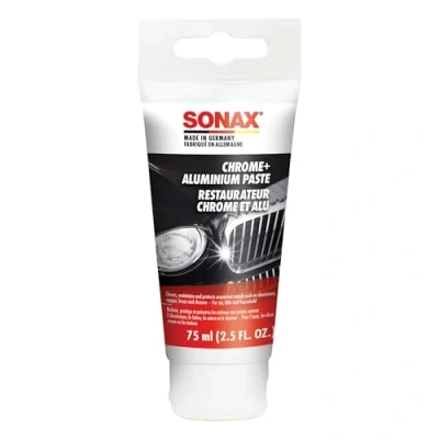Imagen de SONAX Pasta Cromo+Aluminio (75 ml) elimina corrosión, manchas y puntos ciegos N. 03080000 544