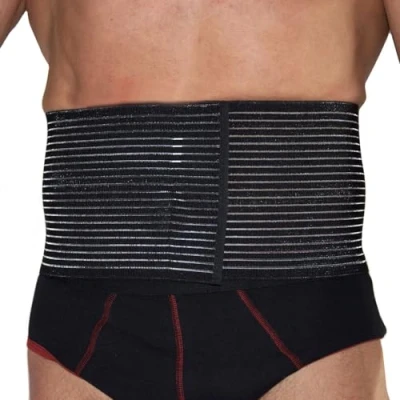 Imagen de BODYPERFECT banda abdominal posparto después de la cirugía Alivio unisex del dolor espalda Soporte para Altura cierre ajustable 16 cm (negro, M)