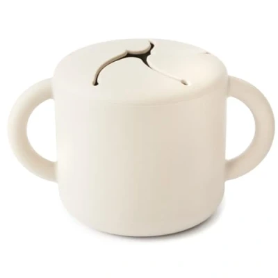 Imagen de mushie Snack Taza de Silicona Fiambrera Infantil para Llevar Antiderrame y Resistente al Lavavajillas Microondas Caja Aperitivos Segura Niños Pequeños Niñas Ivory