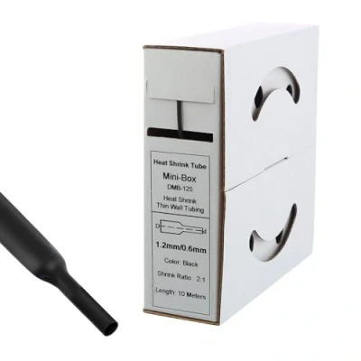 Imagen de Offgridtec Tubo termorretráctil (10 m, 1,2 mm &gt; 0,6 mm), color negro