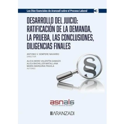 Imagen de Desarrollo del juicio: ratificación de la demanda, prueba, las conclusiones, diligencias finales (Los diez esenciales, serie proceso laboral. Núm. 3. ASNALA) (Monografías)