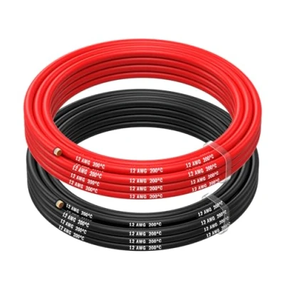 Imagen de MMOBIEL 12 AWG Cable Eléctrico de Silicona Gauge (3,31mm²) Cobre Estañado 2 Cables Separados Rojo y Negro Cada Uno 2,5 m para Drones, Impresoras 3D, Baterías, Altavoz, Tiras Led