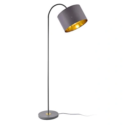 Imagen de lux.pro Lámpara de pie Suelo Toledo Altura 173 cm Pantalla Inclinable y Giratoria Moderna Diseño Iluminación Interior Luz efectiva Gris 1 x E27 60W