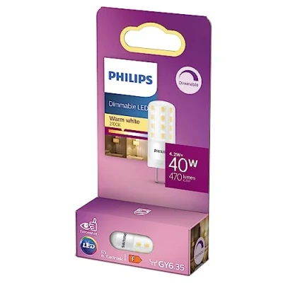 Imagen de Philips Bombilla LED Tipo cápsula, casquillo GY6.35 4.2W, 470 Lúmens, Luz Blanca Cálida 2700k