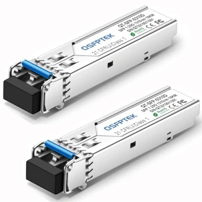 Imagen de QSFPTEK 2Pack Gigabit SFP Módulo 1000BASE LX/LH Transceiver 1310nm 10km DDM Monomodo LC Port Mini GBIC para Cisco GLC LH SMD / LX SM RGD, Ubiquiti UF 1G, Netgear, Mikrotik, Otros Conmutadores