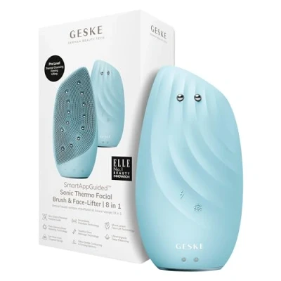 Imagen de GESKE cepillo Facial termo sónico efecto lifting SmartAppGuided™ 8 en 1 limpieza de la piel y antiarrugas eléctrico silicona Masajeador Antienvejecimiento