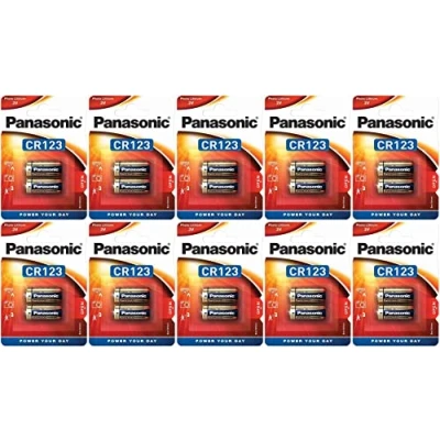 Imagen de Caja con 10 Blister x2 Baterías Litio CR123A / CR17345 Original Panas.