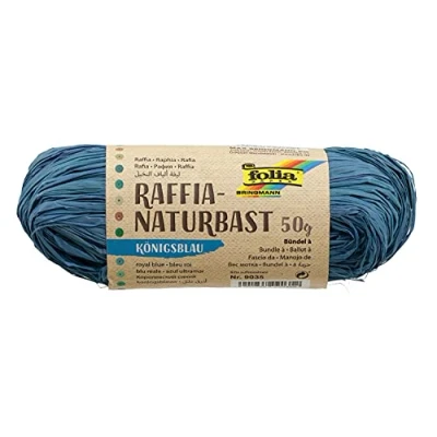 Imagen de Folia Raffia Rafia Natural (50 g), Color Azul