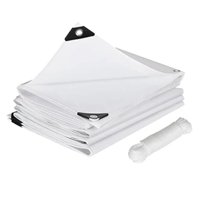 Imagen de Laneetal Lona Impermeable Exterior 4x5m,280g/m² PE de Protección Toldo Reforzado con Ojales Duradera Resistente a Los Rayos UV Desgarros Cuerda 20m para Muebles,Piscina,Jardín,Blanco