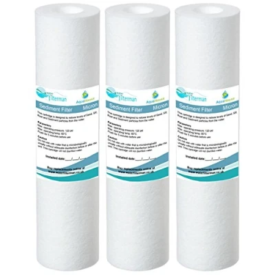 Imagen de 3x AquaHouse 10&quot; cartucho de filtro agua sedimentos para ósmosis inversa, polo alimentado por y filtración partículas, se adapta a las carcasas filtros estándar 5 micrones