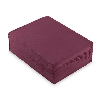 Imagen de Morigami Servilleta 30x40, 2 capas, pliegue 1/4, 50 servilletas, punta punta, Burdeos