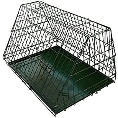 Imagen de Jaula plegable Ellie Bo de tamaño medio 76 cm para perros en color negro con bandeja metálica resistente a mordiscos y frontal inclinado coche