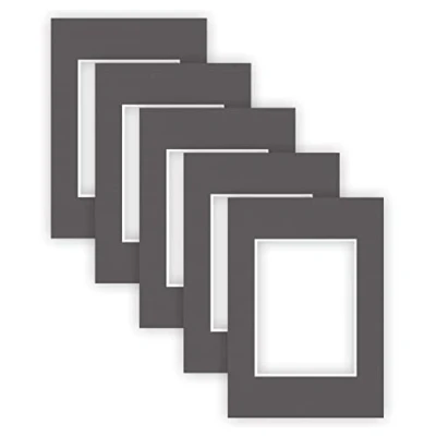 Imagen de nielsen Conservation Passepartout cartón 2,2 mm, juego de 5, tamaño exterior 21x29,7 cm para imagen 13x18 cm, gris grafito con estructura