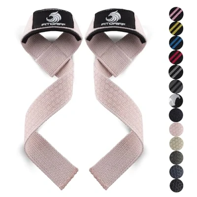 Imagen de Fitgriff® Straps Gym, Correas Levantamiento de Pesas, Powerlifting, Agarraderas Gimnasio Lifting Mujeres y Hombres (X Small (Menos 16cm muñeca), Blush Pink (Silicone))