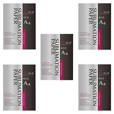 Imagen de A SUB Papel de Sublimación A4, 210x297mm, 500 Hojas, Compatible con Impresoras EPSON, SAWGRASS, RICOH, Brother
