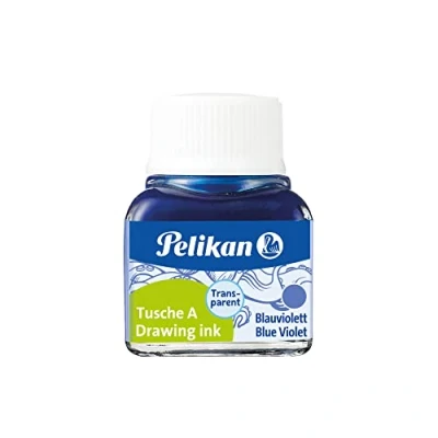 Imagen de Pelikan 201616 Tinta China 523 12, 10 ml en vidrio, se puede usar papel, tarjetas de dibujo y películas opacas, azul violeta