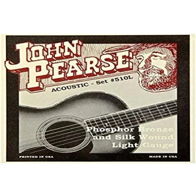 Imagen de John Pearse Strings® 510L para guitarra acústica bronce fósforo y herida de seda calibre ligero 11 49