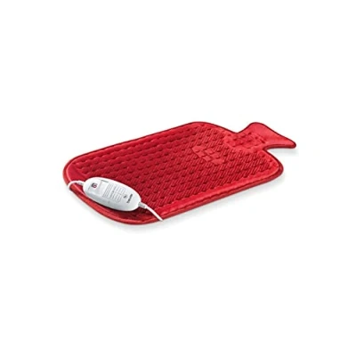 Imagen de Beurer HK 44 Almohadilla eléctrica con diseño de bolsa agua caliente, 3 ajustes temperatura, calentamiento rápido, rojo