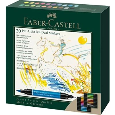 Imagen de Faber Castell 162020 Pack 20 Colores Pitt Artist Pen Dual Marker tinta china.