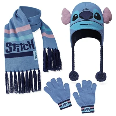 Imagen de Disney Gorro de Stitch con Orejas Lilo y Divertido Colección Oficial (Azul 3 Piezas)