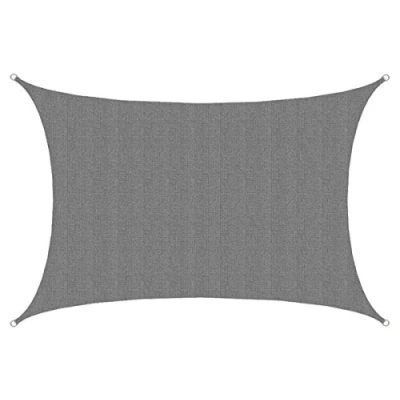 Imagen de AMANKA Toldo UV 6x4 HDPE Vela de Protección Solar Rectangular Techo para Balcón Jardín Gris