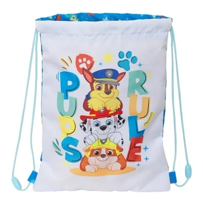 Imagen de PAW PATROL PUPS RULE Mochila Saco Plano Junior, Mochila, Ideal para Niños de Diferentes Edades, Cómoda y Versátil, Calidad Resistencia, 26x34 cm, Color