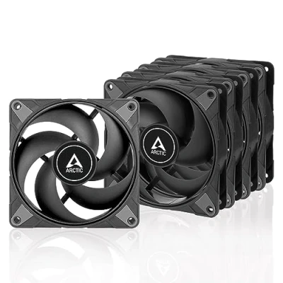 Imagen de ARCTIC P12 MAX (5 Piezas) Ventilador PC 120mm, Fan Alto Rendimiento, Controlado PWM 2003300 RPM, Optimizado para la presión estática, Modo 0dB, Rodamiento Fluidodinámico Negro