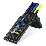 Imagen de STAEDTLER triplus mobile office 34 SB4B, Rotuladores de punta fina, Pack 4 marcadores con estuche y regla