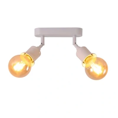Imagen de TWSXTE 2 Blanco Luces de techo giratorias, Vintage Plafones, Rusticos Plafón,aplique interior Moderno, Luz enchufes E27, 60 W máx (Sin bombilla)