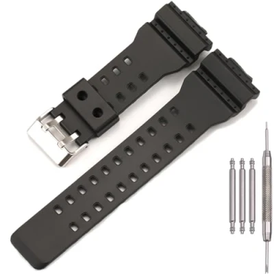 Imagen de MCXGL Correa de resina repuesto 16 mm para G Shock ga110 ga100 ga120 gd100 g8900 reloj goma hombre, negro, 16mm,