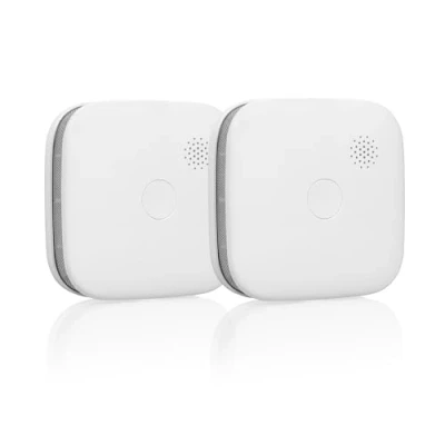 Imagen de detectores de Humos interconectable Smartwares Lote 2 Empareja hasta 24 Batería 5 años Sensor óptico Indicador Luminoso Botón Prueba Función silenciosa FSM 11652