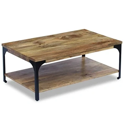 Imagen de vidaXL Mesa de Centro Madera Mango 100x60x38cm Mesita Auxiliar Mesilla Café