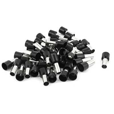 Imagen de sourcing map 50 pcs Conector negro de punteras huecas 16mm2 crimpado Aislante