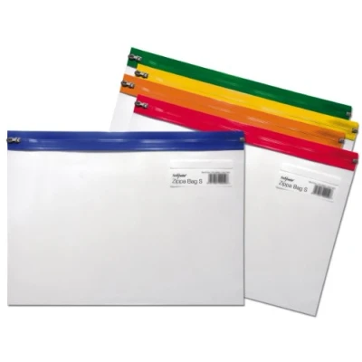 Imagen de Snopake Zippa Bag Paquete de 5 bolsas con cierre tipo cremallera A4 (325 x 235 mm), multicolor